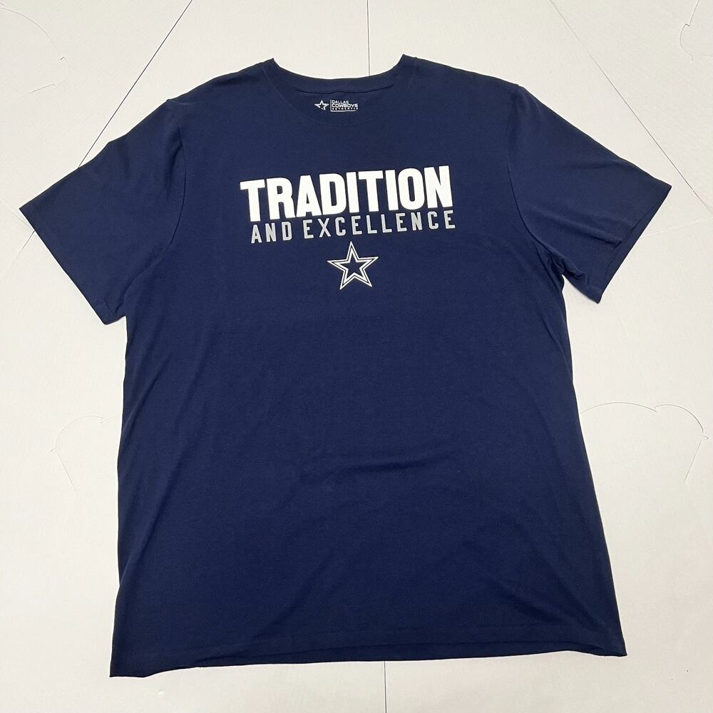 Dallas‎ Cowboys Mens 2XL Notion Stats T-Shirt Navy Tradition & Excellence